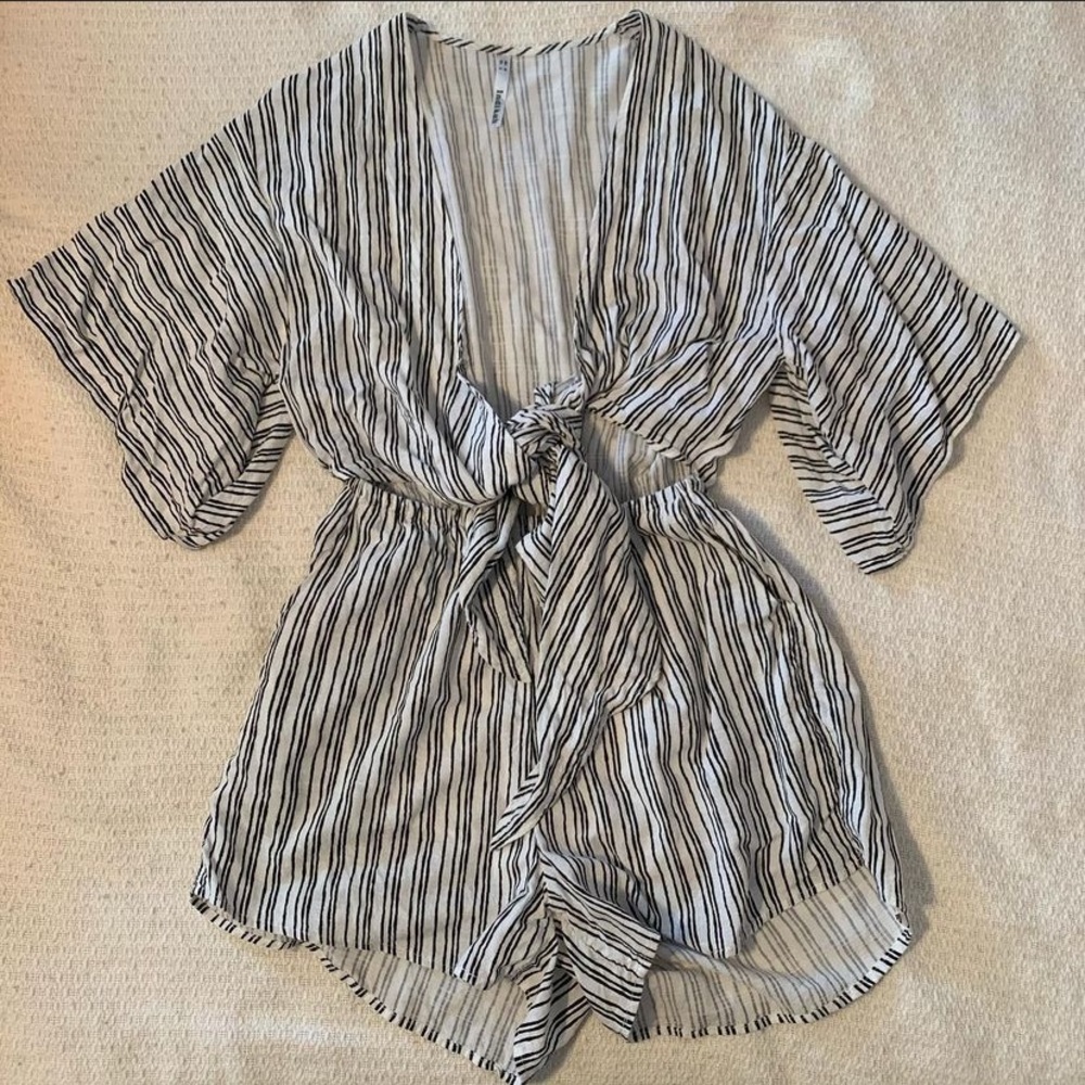 Princess Polly Striped Tie-Front Romper